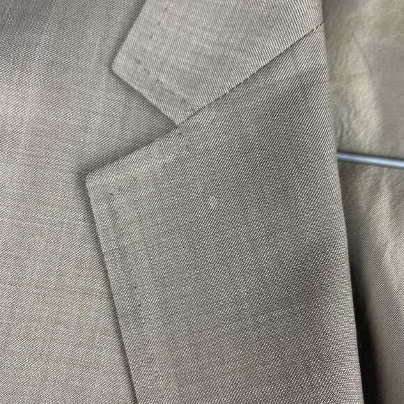 Pal Zileri Suit Jacket Men 50R Beige 100% Virgin Wool Made in Italy Read* - Picture 11 of 16